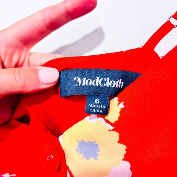 MODCLOTH Red floral dress - Picture 5 of 6